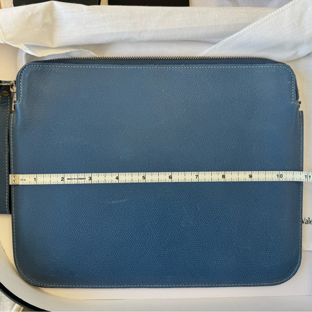 Valextra leather pouch with strap